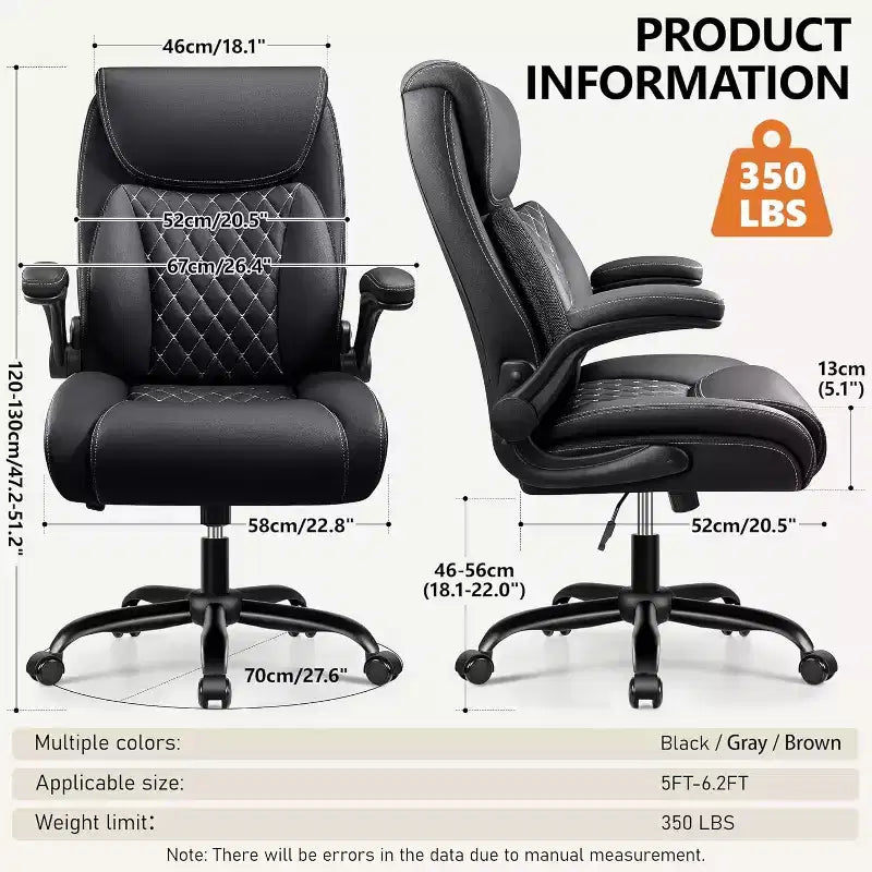 BALHAM TRADE - Chaise de bureau ergonomique avec support lombaire et accoudoirs réglables, roulettes pour le soulagement des douleurs dorsales