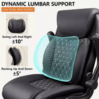 BALHAM TRADE - Chaise de bureau ergonomique avec support lombaire et accoudoirs réglables, roulettes pour le soulagement des douleurs dorsales