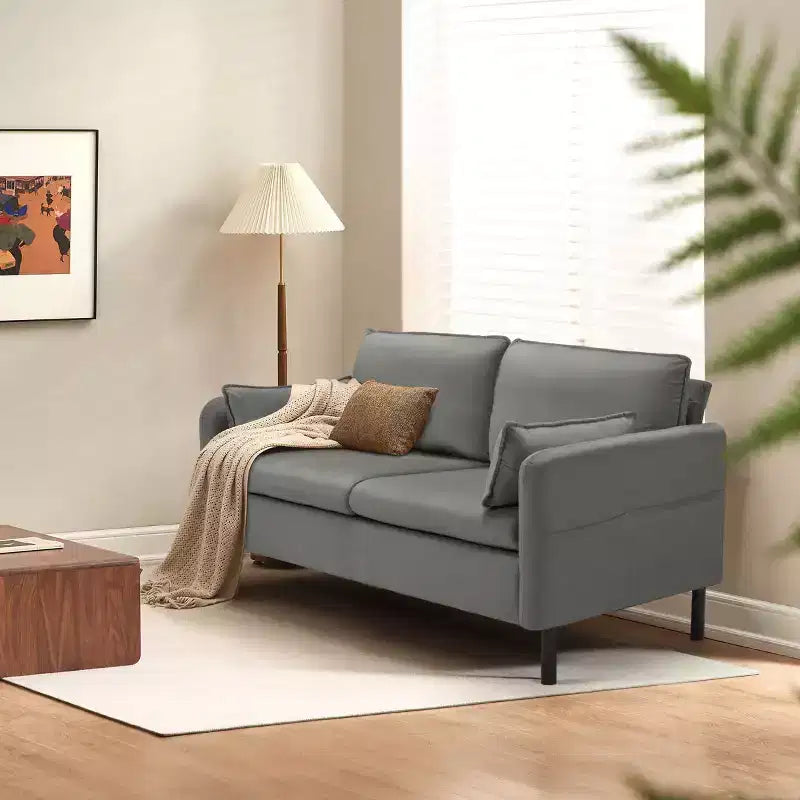 EROMMY 57.9 Velvet Loveseat Sofa,Upholstered Loveseat Couch With 2 Extra Soft Cushions & Convenient Side Storage,Comfortable And Stylish Two-Seater