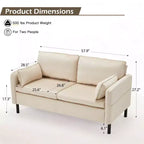 EROMMY 57.9 Velvet Loveseat Sofa,Upholstered Loveseat Couch With 2 Extra Soft Cushions & Convenient Side Storage,Comfortable And Stylish Two-Seater