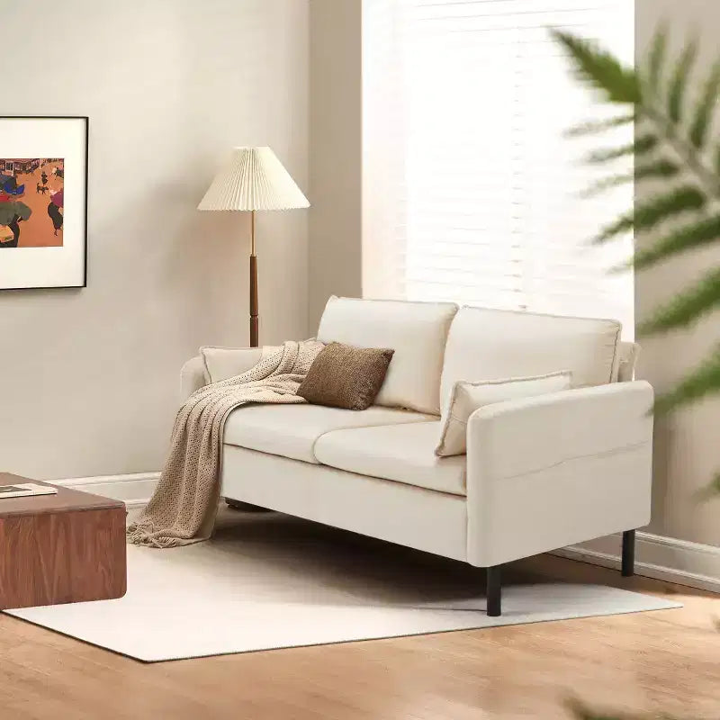 EROMMY 57.9 Velvet Loveseat Sofa,Upholstered Loveseat Couch With 2 Extra Soft Cushions & Convenient Side Storage,Comfortable And Stylish Two-Seater