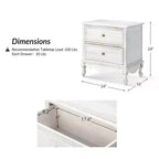 Table d'appoint Fallah 24 po de hauteur à 2 tiroirs avec station de charge | KARAT HOME-BLEU