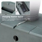 Table d'appoint Fallah 24 po de hauteur à 2 tiroirs avec station de charge | KARAT HOME-BLEU