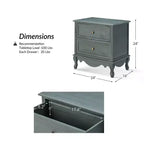 Table d'appoint Fallah 24 po de hauteur à 2 tiroirs avec station de charge | KARAT HOME-BLEU