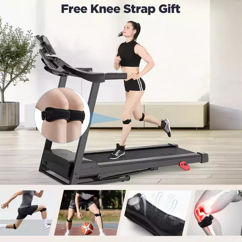 Treadmill on sale  3.5HP Folding Treadmill for Home, 12% Manual Incline, 7.5 MPH, 71 Programs, APP Control, Heart Rate Monitor, knee strap gift