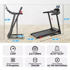 Treadmill on sale  3.5HP Folding Treadmill for Home, 12% Manual Incline, 7.5 MPH, 71 Programs, APP Control, Heart Rate Monitor, knee strap gift