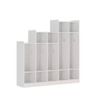 5-Section Classroom Coat Locker with 9 Cubbies & 10 Hooks, Daycare Storage Organizer for Kids, Nursery, Kindergarten, Home, Natural Wood