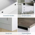 Grand garde-manger haut, Buffet de rangement avec support pour micro-ondes et tiroirs pour cuisine, salle à manger, salon