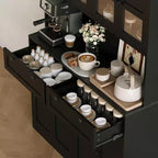 Grand garde-manger haut, Buffet de rangement avec support pour micro-ondes et tiroirs pour cuisine, salle à manger, salon