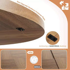 Round Dining Table for 4-6 People, 47 Wood Kitchen Dinner Table with Pedestal Base, Modern Circle Table for Living Room, Kitchen, No Chair