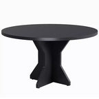 Round Dining Table for 4-6 People, 47 Wood Kitchen Dinner Table with Pedestal Base, Modern Circle Table for Living Room, Kitchen, No Chair