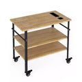 COZONY Height Adjustable 3-Shelf Pizza Table, Outdoor Grill Food Prep Table, Marked Pizza Sizes,660Lbs Capacity w/ Flexible Metal Wheels for Home