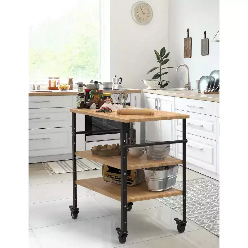 Table à pizza 3 étagères réglable en hauteur COZONY, table de préparation de nourriture pour barbecue extérieur, tailles de pizzas marquées, capacité de 300 kg avec roues métalliques flexibles pour la maison