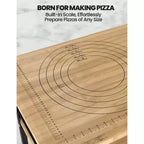 Table à pizza 3 étagères réglable en hauteur COZONY, table de préparation de nourriture pour barbecue extérieur, tailles de pizzas marquées, capacité de 300 kg avec roues métalliques flexibles pour la maison
