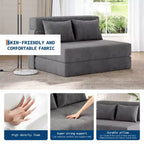 COZONY 4-in-1 Folding Sofa Bed & Sleeper Chair, 72/76L Convertible Loveseat, Tufted Floor Lounger