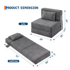 COZONY 4-in-1 Folding Sofa Bed & Sleeper Chair, 72/76L Convertible Loveseat, Tufted Floor Lounger