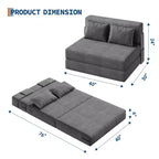 COZONY 4-in-1 Folding Sofa Bed & Sleeper Chair, 72/76L Convertible Loveseat, Tufted Floor Lounger