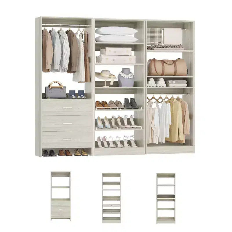 Besiost Closet System with Drawers and Shoe Racks