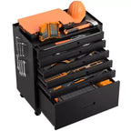 VIYET 34 6-Drawer Rolling Tool Chest - Heavy-Duty Steel Mobile Garage Cabinet & Small Parts Storage Organizer, Black