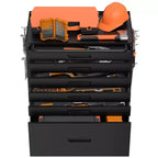 VIYET 34 6-Drawer Rolling Tool Chest - Heavy-Duty Steel Mobile Garage Cabinet & Small Parts Storage Organizer, Black