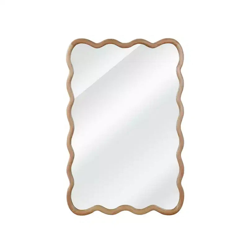 Miroir mural 50,8 x 76,2 cm avec cadre en bois massif, miroir décoratif rectangulaire ondulé pour salle de bain, chambre à coucher, salon, entrée-Panipeachy