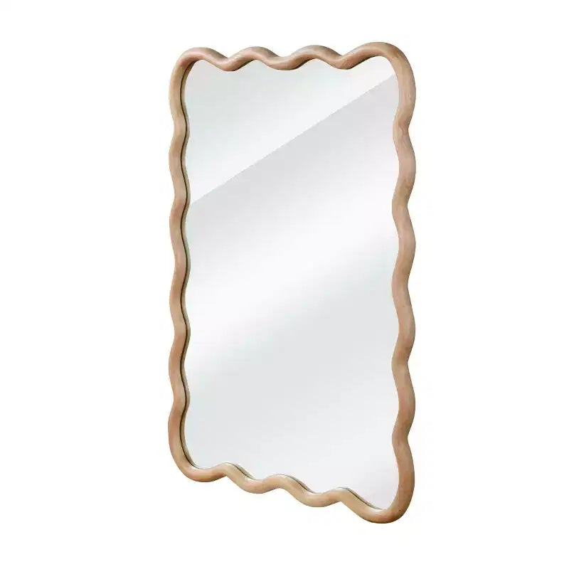 Miroir mural 50,8 x 76,2 cm avec cadre en bois massif, miroir décoratif rectangulaire ondulé pour salle de bain, chambre à coucher, salon, entrée-Panipeachy