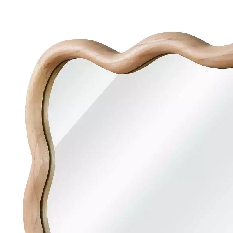 Miroir mural 50,8 x 76,2 cm avec cadre en bois massif, miroir décoratif rectangulaire ondulé pour salle de bain, chambre à coucher, salon, entrée-Panipeachy