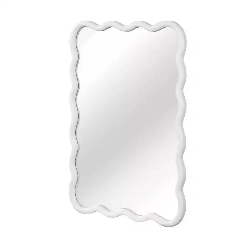 Miroir mural 50,8 x 76,2 cm avec cadre en bois massif, miroir décoratif rectangulaire ondulé pour salle de bain, chambre à coucher, salon, entrée-Panipeachy