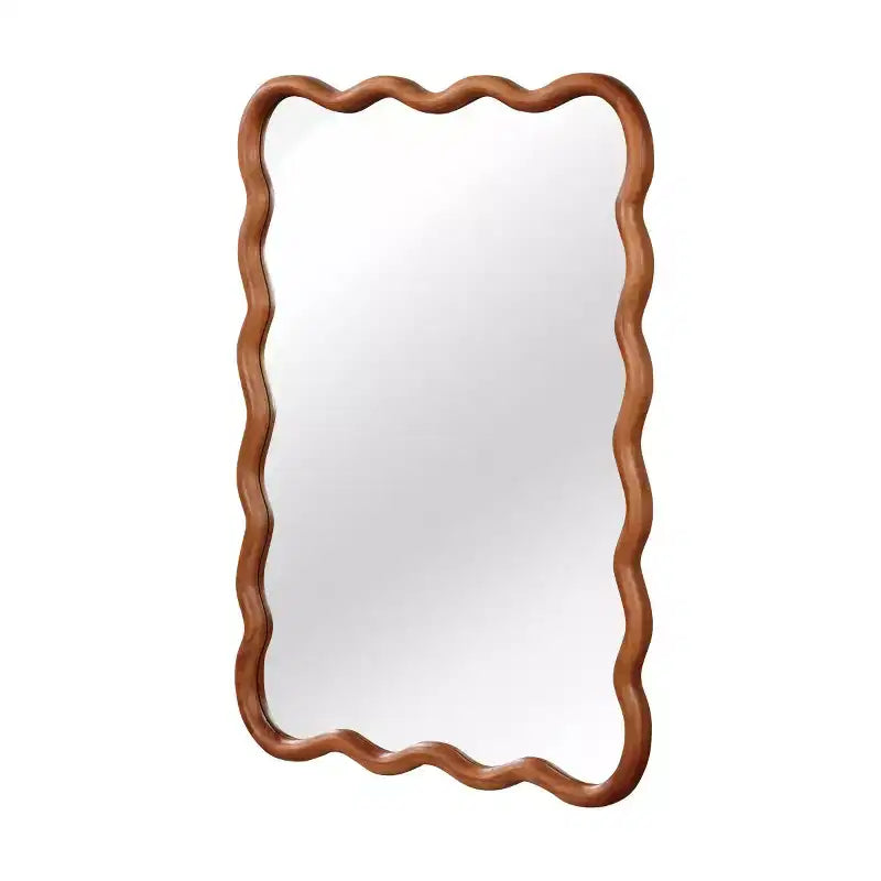 Miroir mural 50,8 x 76,2 cm avec cadre en bois massif, miroir décoratif rectangulaire ondulé pour salle de bain, chambre à coucher, salon, entrée-Panipeachy