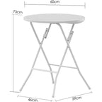 Cocktail Table Portable Folding Bar Height Table,Compact Round High Top Plastic,Steel Bistro with Removable Legs for RV Patio Catering Parties