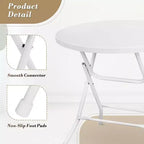 Cocktail Table Portable Folding Bar Height Table,Compact Round High Top Plastic,Steel Bistro with Removable Legs for RV Patio Catering Parties