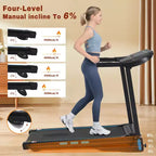 Tapis de course pliable Whisen, tapis de course à domicile avec inclinaison, capacité de poids de 159 kg - Noir