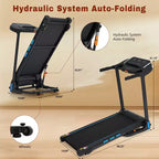 Tapis de course pliable Whisen, tapis de course à domicile avec inclinaison, capacité de poids de 159 kg - Noir