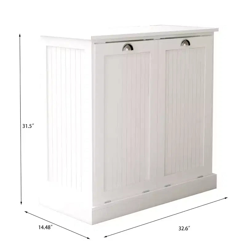 sumyeg Two-Compartment Tilt-Out Laundry Sorter Cabinet with Hidden Storage
