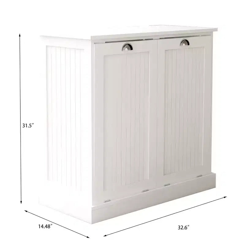 sumyeg Two-Compartment Tilt-Out Laundry Sorter Cabinet with Hidden Storage