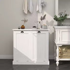 sumyeg Two-Compartment Tilt-Out Laundry Sorter Cabinet with Hidden Storage