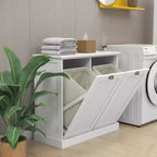 sumyeg Two-Compartment Tilt-Out Laundry Sorter Cabinet with Hidden Storage
