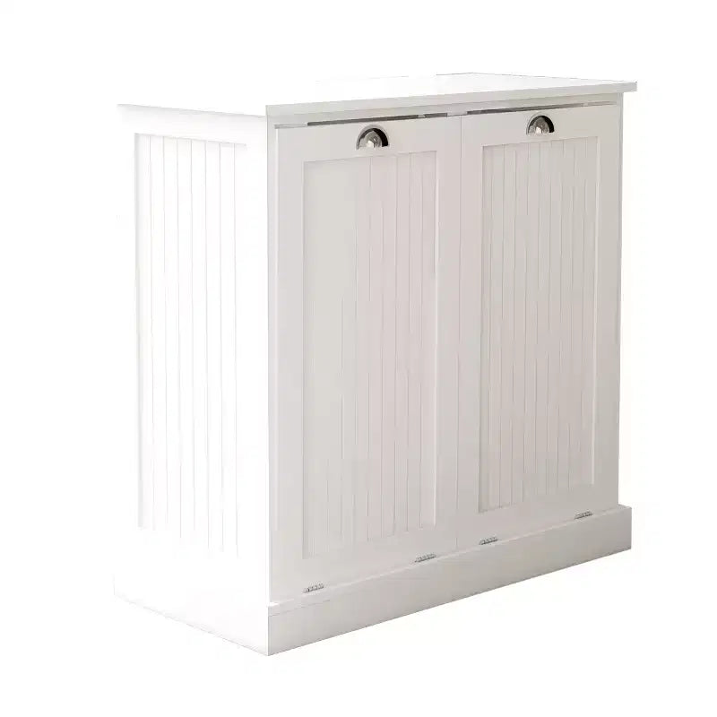 sumyeg Two-Compartment Tilt-Out Laundry Sorter Cabinet with Hidden Storage