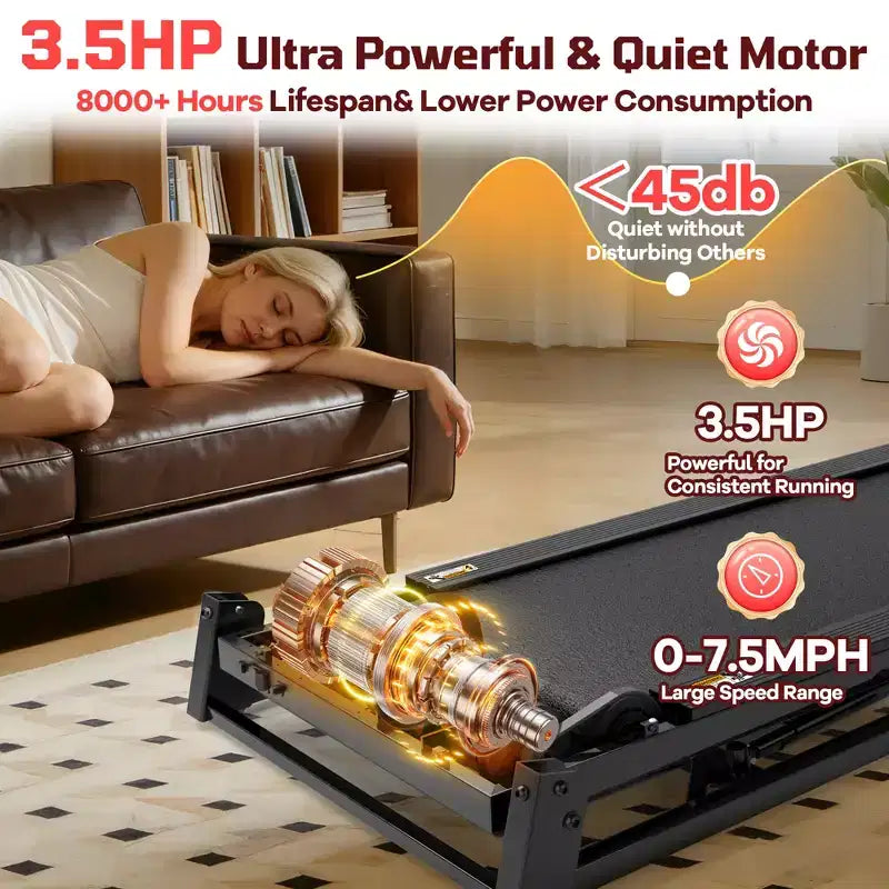 Vente de tapis de course inclinable : Inclinaison manuelle à 3 niveaux de 12 %, capacité de 150 kg avec connectivité APP Bluetooth, tapis de course pliable pour la maison/le petit bureau