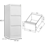 3/ 4 Drawer File Cabinet, Heavy Duty Vertical Filing Cabinets with Lock, Metal Steel Storage Cabinet for Office and Home, Assembly Required