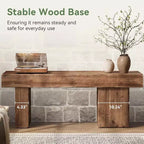 Banc en bois massif Lantine de 47 pouces, banc d'entrée de style ferme avec assise épaissie pour chambre à coucher, couloir, salon, porche, finition naturelle