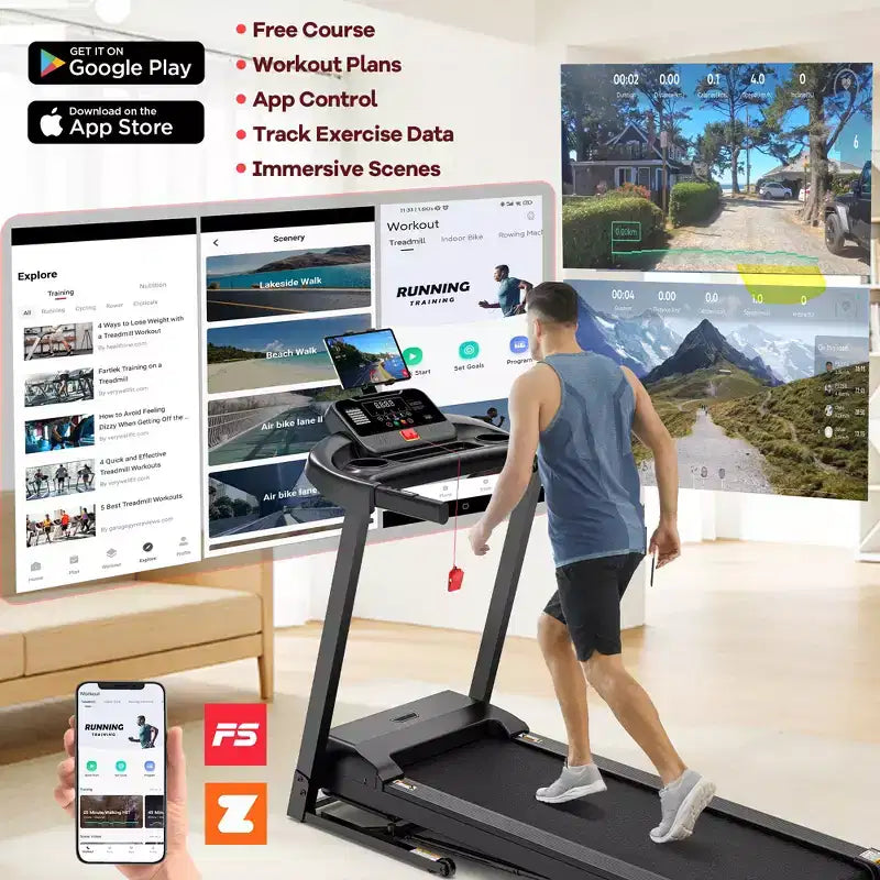 3.5HP Treadmill Clearance: 4-in-1 Foldable Treadmill with 12% Incline, APP & Bluetooth Speakers, 330lbs Capacity, 71 Programs, Home/Office Use