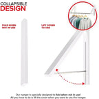 Wall-Mounted Retractable Double Foldable Clothing Rack w/ Extension Rod, White (20 Count)