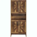 Lantine Tall Farmhouse Shoe Cabinet with Doors and Adjustable Shelves, 7-Tier Organizer for Entryway, Closet, Living Room, Rustic Brown