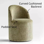 Dining Table Set for 4, Modern Barrel Chair with Wheels and Chenille Upholstery, Round Pedestal Table for Small-Dining Areas-Panipeachy