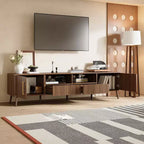 GDFStudio Saoirse 78 Meuble TV moderne en bois avec portes à fermeture douce, étagère ouverte