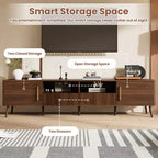 GDFStudio Saoirse 78 Meuble TV moderne en bois avec portes à fermeture douce, étagère ouverte