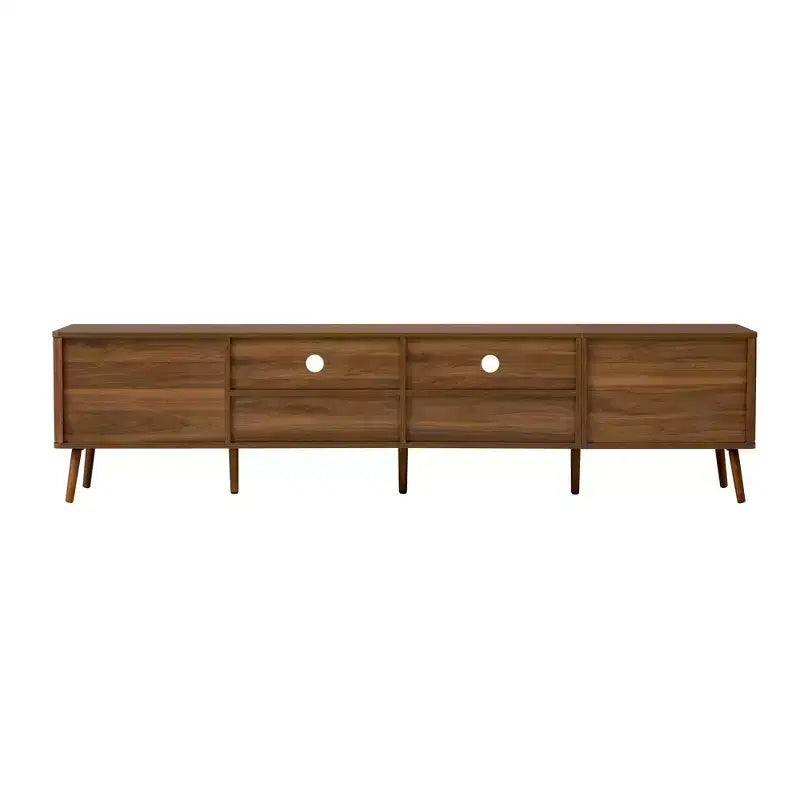 GDFStudio Saoirse 78 Meuble TV moderne en bois avec portes à fermeture douce, étagère ouverte