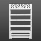 Wood-plastic Board Six Tiers Carved Shoe Rack White B