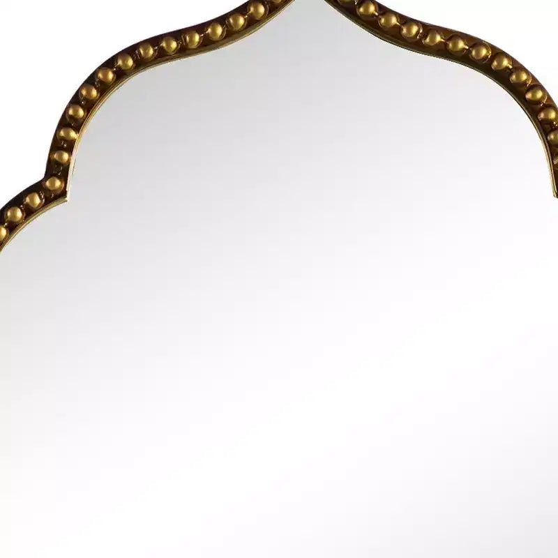 HomeRoots 36 Gold Metal Beaded Arch Framed Accent Mirror